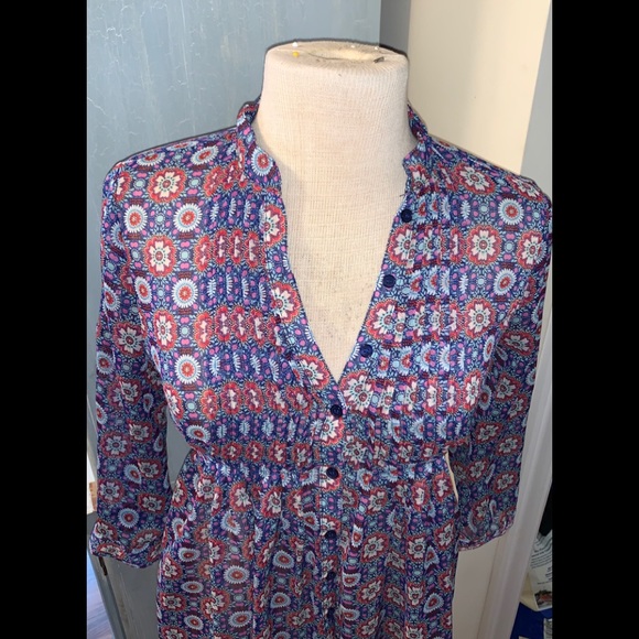 Sheer button up 3/4 Sleeve Blouse XS - Picture 2 of 8